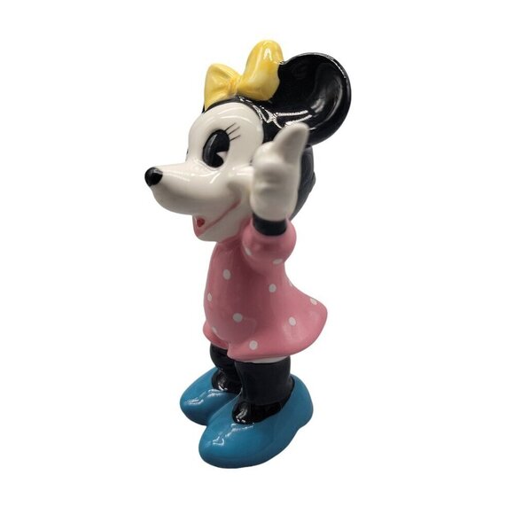 Disney Japan Minnie Mouse Figurine 4" Ceramic Handmade Handpainted Collectible - Picture 6 of 16